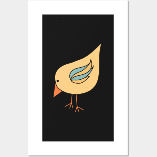 Little Gold and Aqua Bird | Cherie's Art(c)2021 Posters and Art